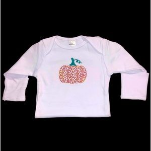 Infant gown. Size 0-3 months. Cute holographic leopard print pumpkin.